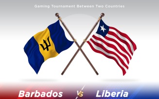 Barbados versus Liberia Two Flags