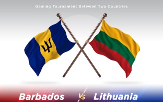 Barbados versus Lithuania Two Flags
