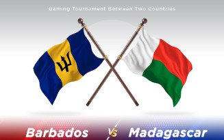 Barbados versus Madagascar Two Flags