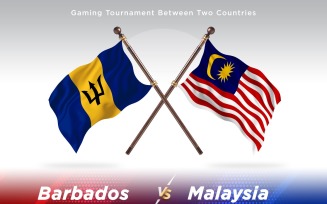 Barbados versus Malaysia Two Flags