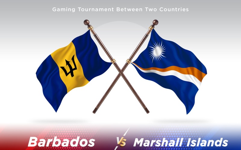 Barbados versus marshal islands Two Flags Illustration