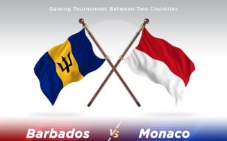 Barbados versus Monaco Two Flags