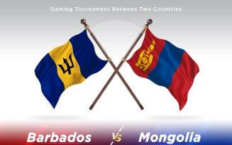 Barbados versus Mongolia Two Flags