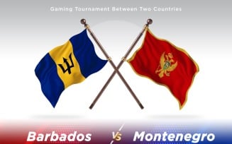 Barbados versus Montenegro Two Flags