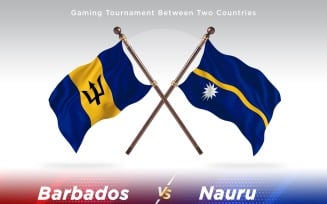 Barbados versus Nauru Two Flags