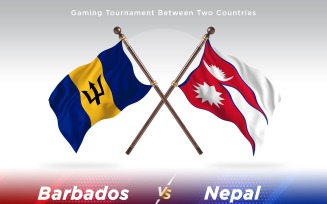 Barbados versus Nepal Two Flags