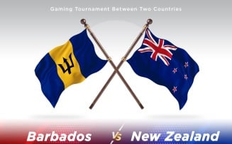 Barbados versus new Zealand Two Flags