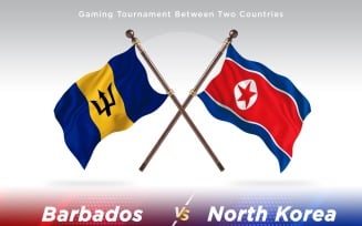 Barbados versus north Korea Two Flags