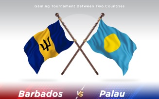 Barbados versus Palau Two Flags