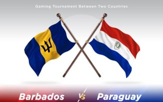 Barbados versus Paraguay Two Flags