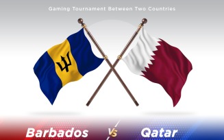 Barbados versus Qatar Two Flags