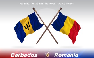 Barbados versus Romania Two Flags