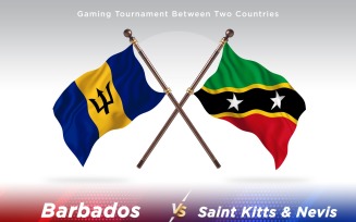 Barbados versus saint Kitts and Nevis Two Flags