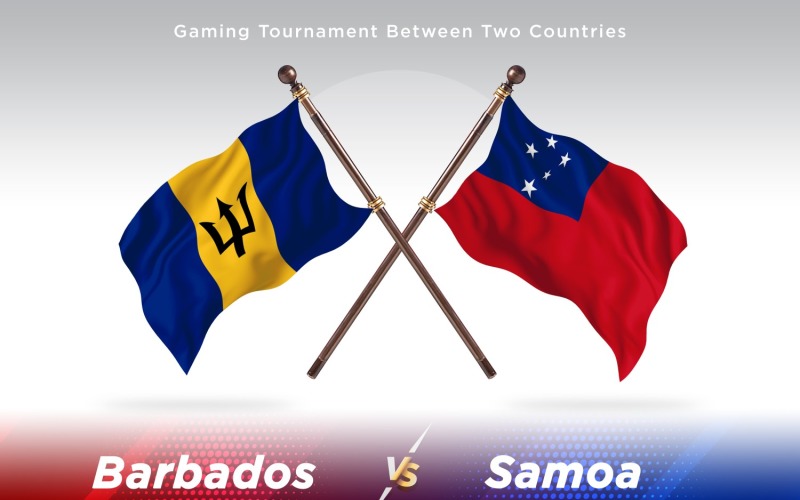 Barbados versus Samoa Two Flags Illustration