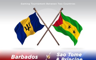 Barbados versus Sao tome and Principe Two Flags