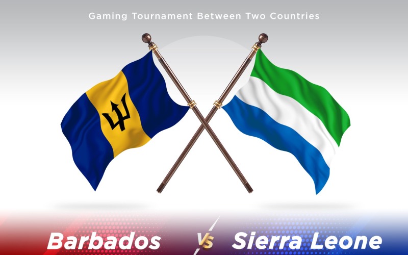 Barbados versus sierra Leone Two Flags Illustration