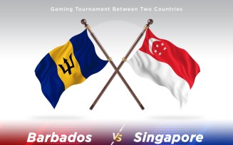 Barbados versus singapore Two Flags