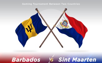 Barbados versus Sint marten Two Flags