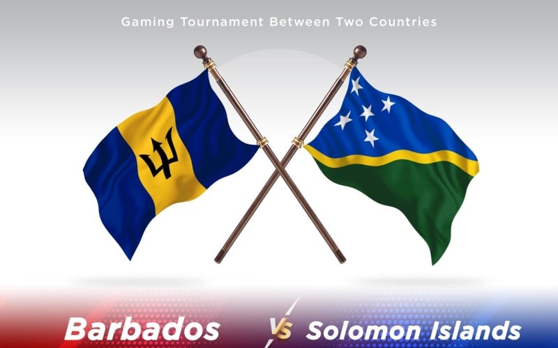 Barbados versus Solomon islands Two Flags Illustration