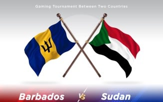 Barbados versus Sudan Two Flags