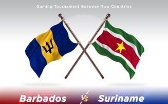 Barbados versus Suriname Two Flags