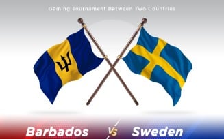 Barbados versus Sweden Two Flags