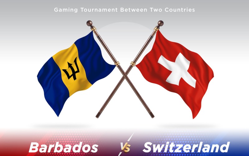 Barbados versus Switzerland Two Flags Illustration