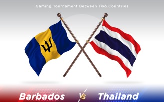 Barbados versus Thailand Two Flags