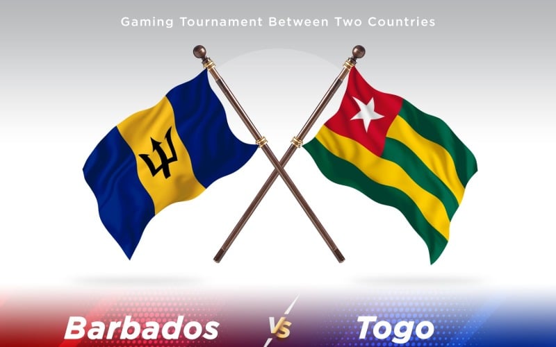 Barbados versus Togo Two Flags Illustration