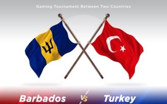 Barbados versus turkey Two Flags