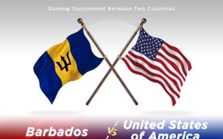 Barbados versus united states of America Two Flags