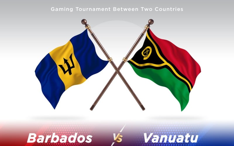 Barbados versus Vanuatu Two Flags Illustration