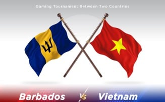 Barbados versus Vietnam Two Flags