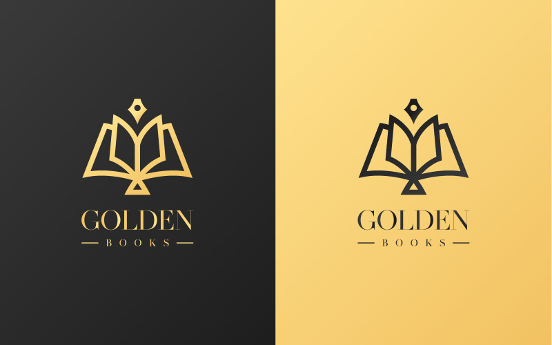 Golden Book Logo Icon Design Concept Illustration