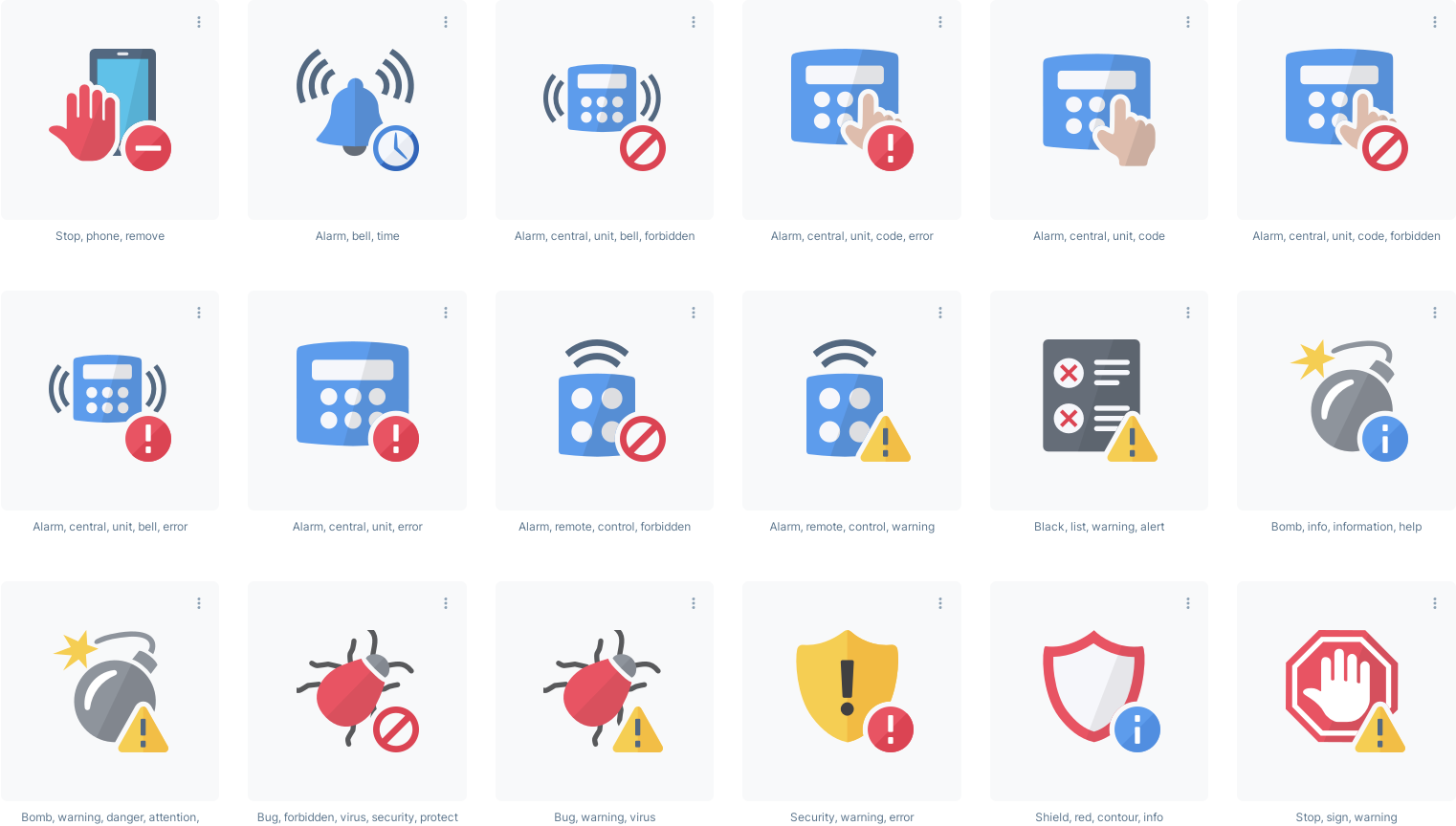 Security Set Icons In Modern Design