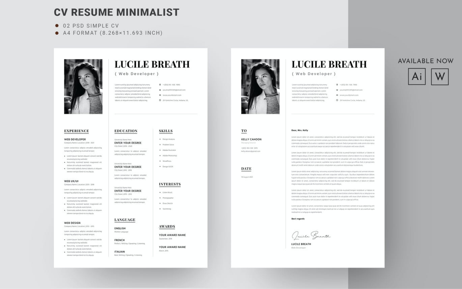 Kit Graphique #200374 Resumetemplate Cv Web Design - Logo template Preview