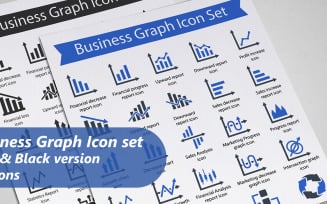 Business Graph glyph icon set