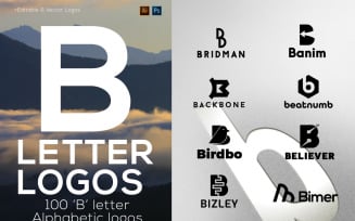 100 B Letter Alphabetic Logos Bundle