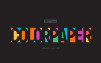 Negative Space Alphabet Color Cutting Paper Font