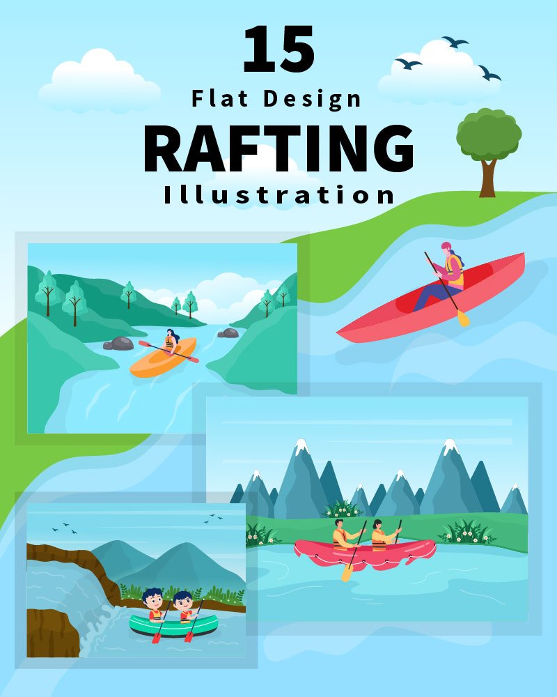 Kit Graphique #200492 Rafting Rivire Divers Modles Web - Logo template Preview