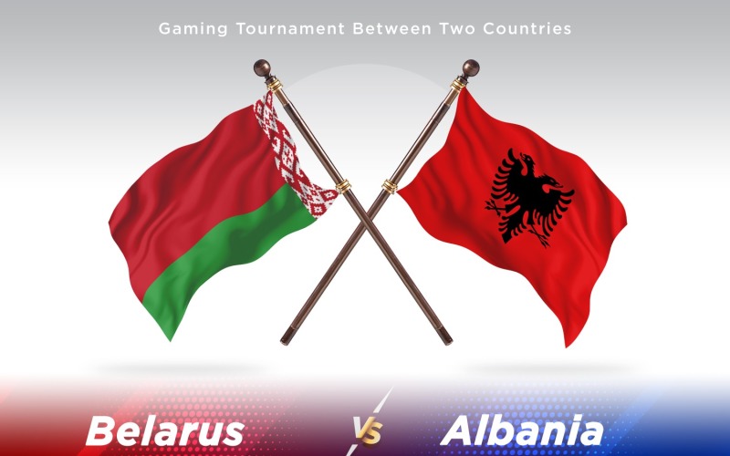 Belarus versus Albania Two Flags Illustration