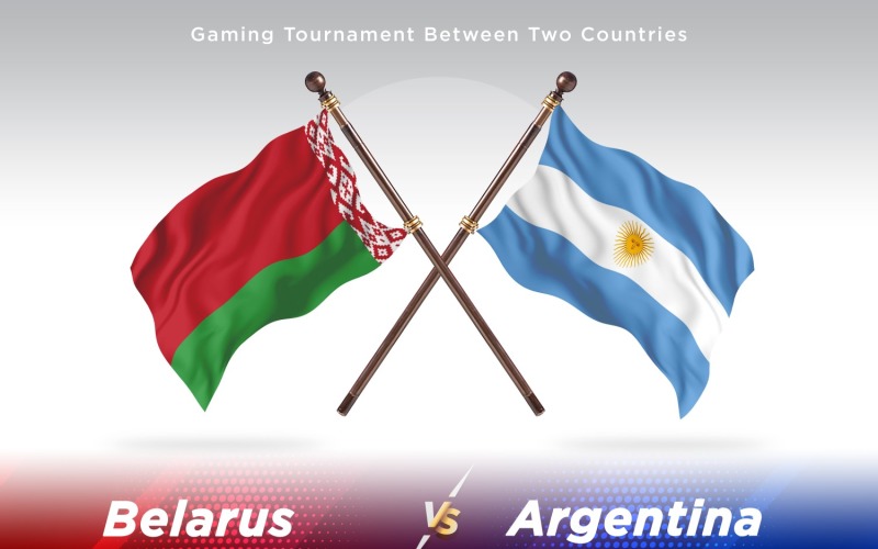 Belarus versus Argentina Two Flags Illustration