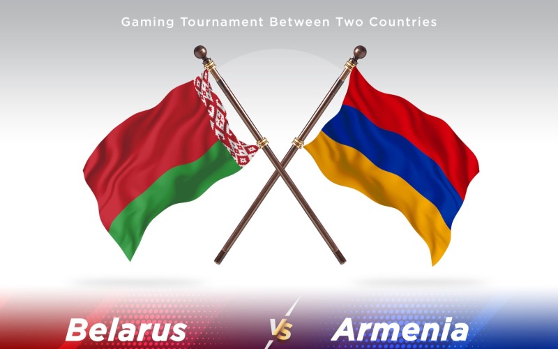 Belarus versus Armenia Two Flags Illustration