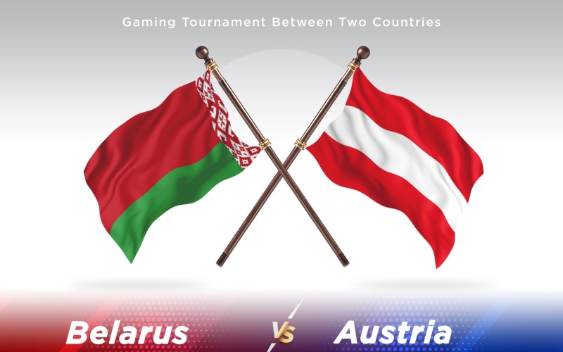 Belarus versus Austria Two Flags Illustration