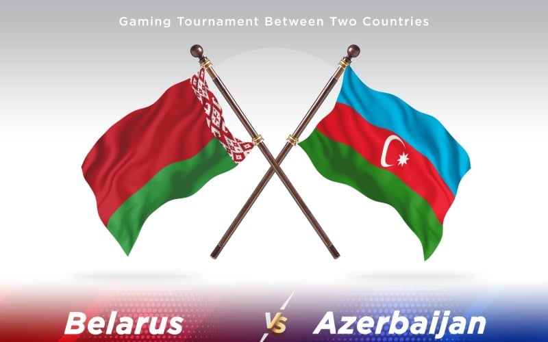 Belarus versus Azerbaijan Two Flags Illustration