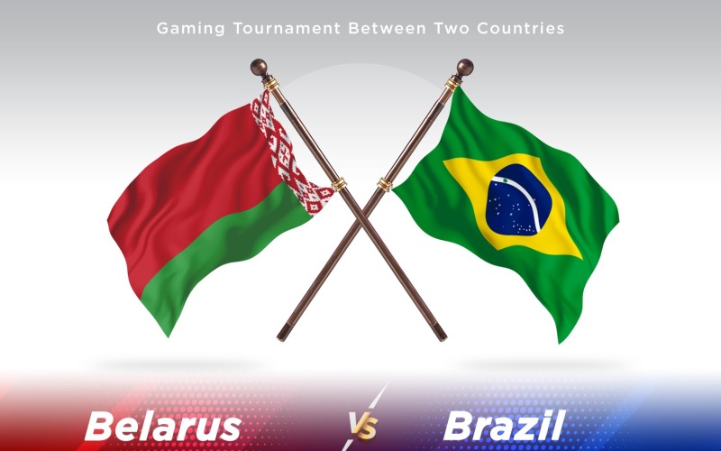 Belarus versus brazil Two Flags Illustration