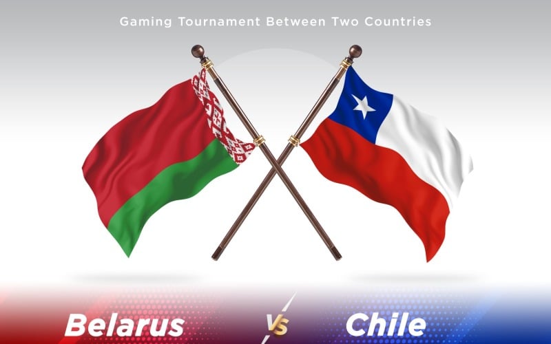 Belarus versus Chile Two Flags Illustration
