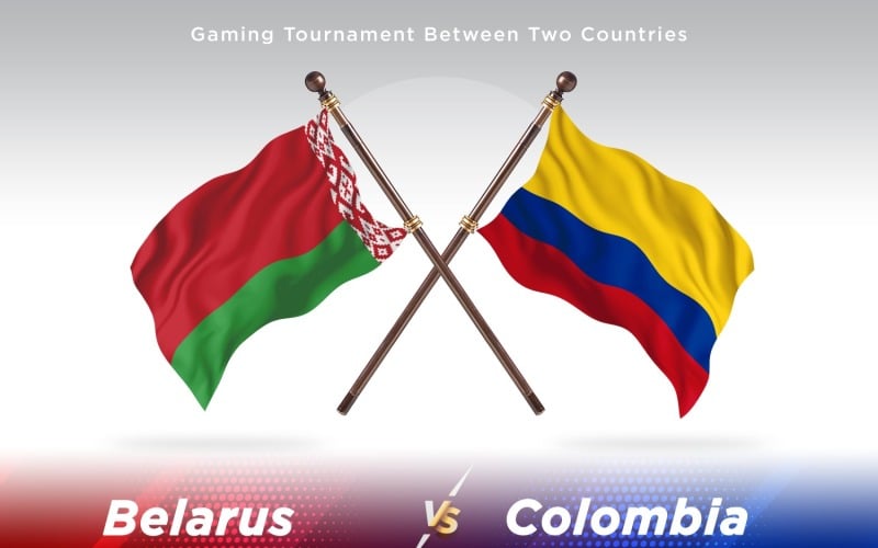Belarus versus Colombia Two Flags Illustration