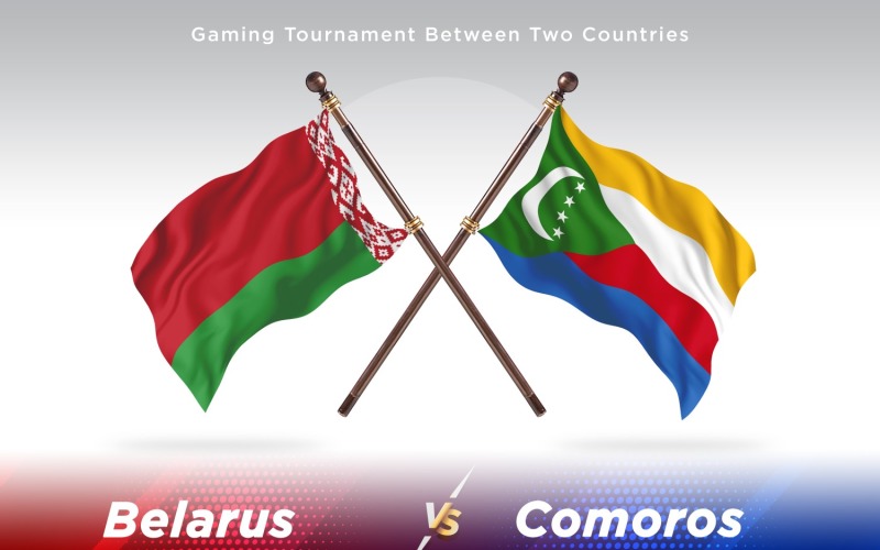 Belarus versus Comoros Two Flags Illustration