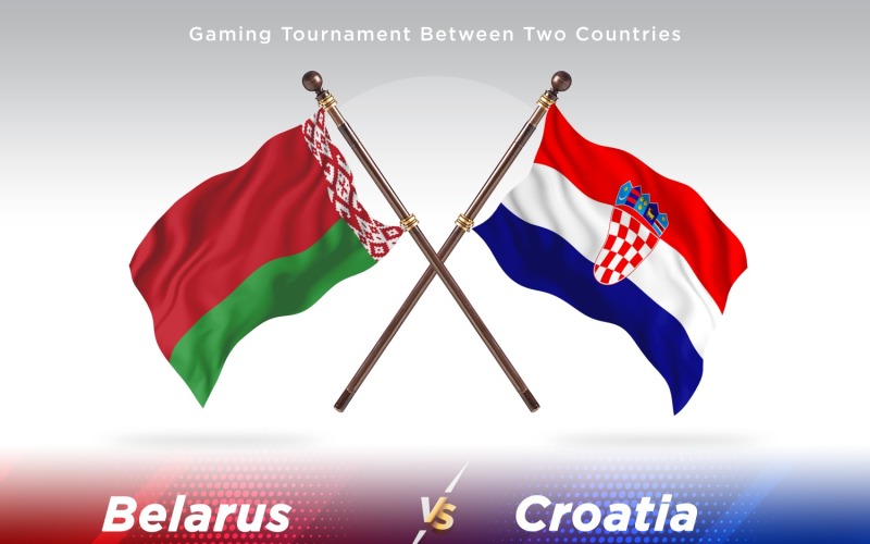 Belarus versus Croatia Two Flags Illustration